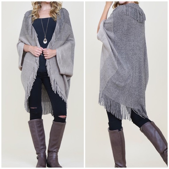 Ribbed Fringe Cardigan - 2 Available Colors NWT - Picture 3 of 6